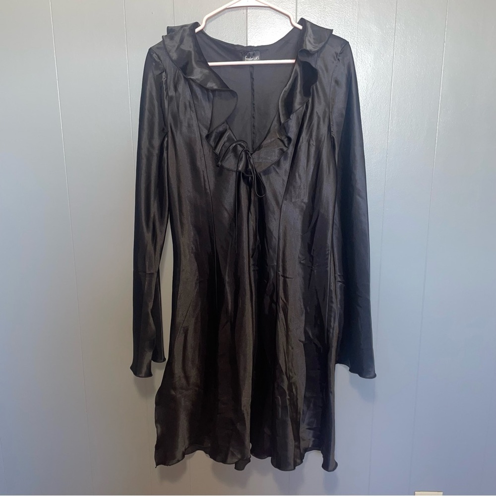 Frederick’s of Hollywood Black Long Sleeve Gown Medium